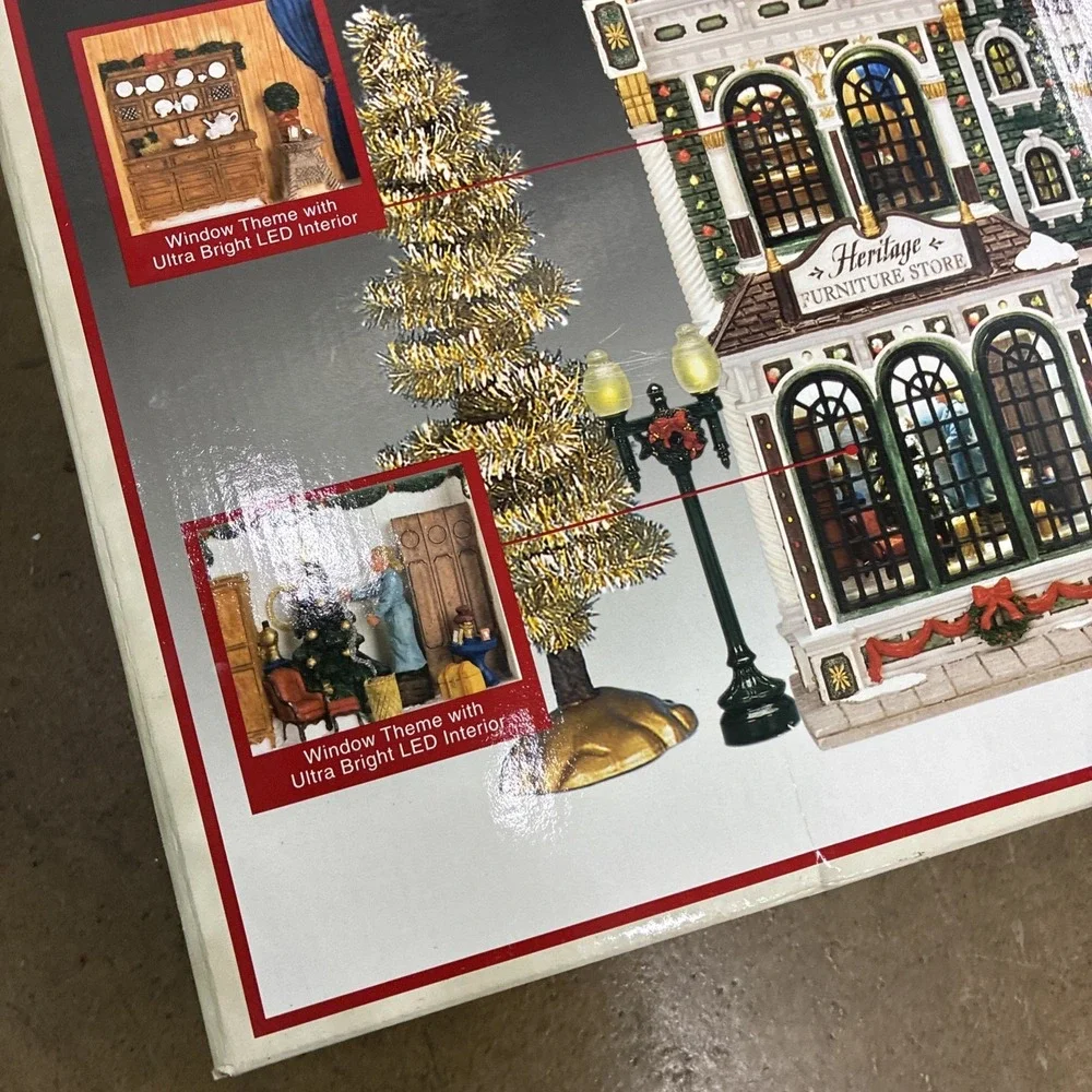 LEMAX Heritage Furniture Store Fiber Optic Lighted Christmas Building - Working!